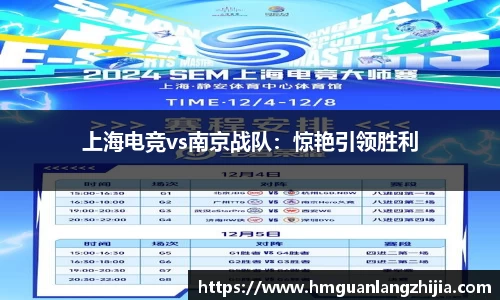 上海电竞vs南京战队：惊艳引领胜利